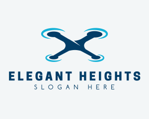 Blue Aircraft Drone logo design