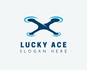 Blue Aircraft Drone logo design