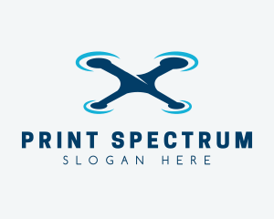 Blue Aircraft Drone logo design