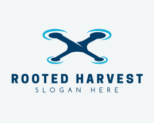 Blue Aircraft Drone logo design