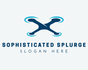 Blue Aircraft Drone logo design