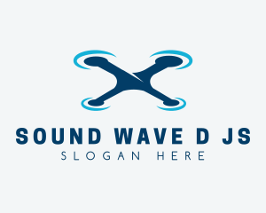 Blue Aircraft Drone logo design