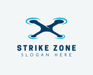 Blue Aircraft Drone logo design