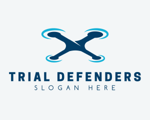 Blue Aircraft Drone logo design