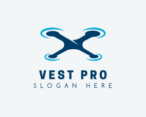 Blue Aircraft Drone logo design