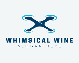 Blue Aircraft Drone logo design