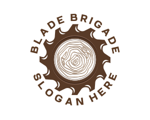 Saw Blade Log Wood logo design