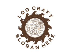 Saw Blade Log Wood logo design