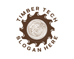 Saw Blade Log Wood logo design