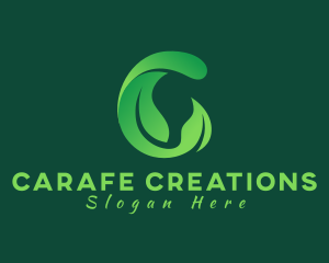 Natural Leaf Letter C logo design