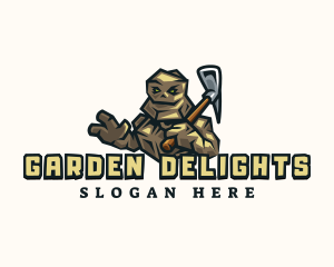 Stone Golem Pickaxe logo design