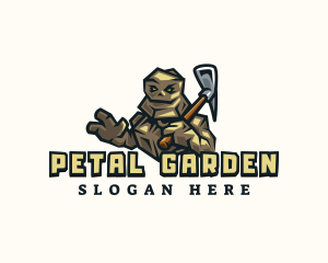 Stone Golem Pickaxe logo design