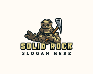 Stone Golem Pickaxe logo design