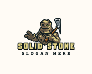 Stone Golem Pickaxe logo design