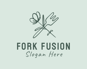 Restaurant Flower Fork logo design