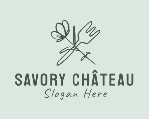 Restaurant Flower Fork logo design