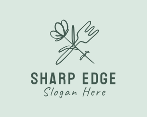 Restaurant Flower Fork logo design