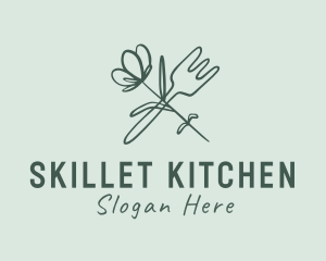 Restaurant Flower Fork logo design