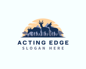 Springbok Antelope Deer logo design