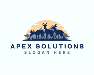 Springbok Antelope Deer logo design