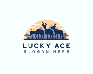 Springbok Antelope Deer logo design