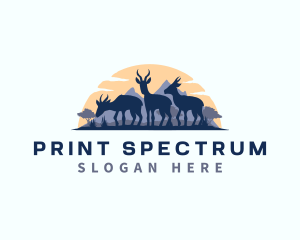 Springbok Antelope Deer logo design