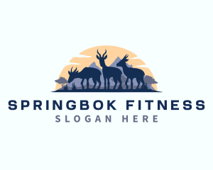 Springbok Antelope Deer logo design