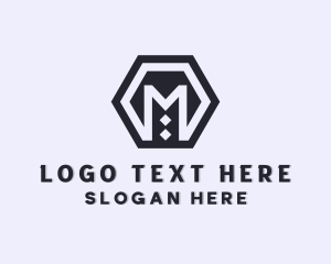 Mechanical Geometric Hexagon logo