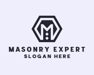 Mechanical Geometric Hexagon logo design