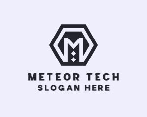 Mechanical Geometric Hexagon logo design