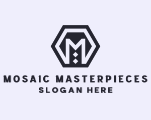 Mechanical Geometric Hexagon logo design