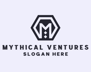 Mechanical Geometric Hexagon logo design