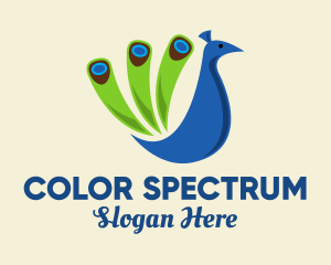 Colorful Blue Peacock logo design