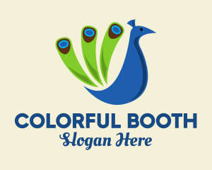 Colorful Blue Peacock logo design