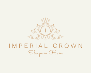 Ornamental Victorian Crown Vines logo design