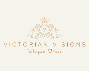 Ornamental Victorian Crown Vines logo design