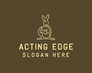 Australian Kangaroo Joey Monoline logo design