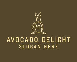 Australian Kangaroo Joey Monoline logo design