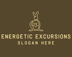 Australian Kangaroo Joey Monoline logo design