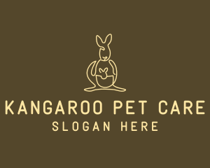 Australian Kangaroo Joey Monoline logo