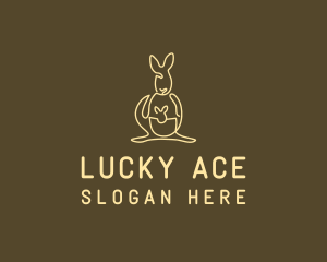 Australian Kangaroo Joey Monoline logo design