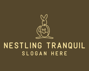 Australian Kangaroo Joey Monoline logo design