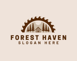 Cabin Forest Logging logo design