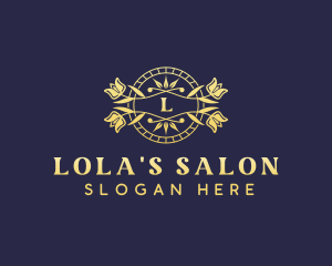 Stylish Floral Salon logo design