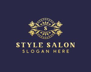 Stylish Floral Salon logo design