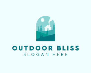 Campsite Forest Cabin  logo design