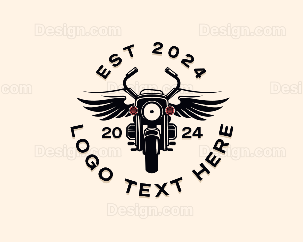 Winged Motorcycle Biker Logo