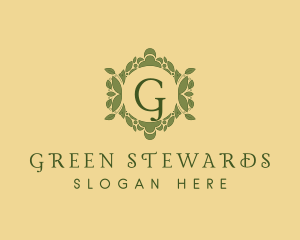 Natural Organic Leaf Ornamental  logo design