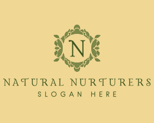 Natural Organic Leaf Ornamental  logo design