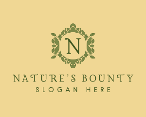 Natural Organic Leaf Ornamental  logo design